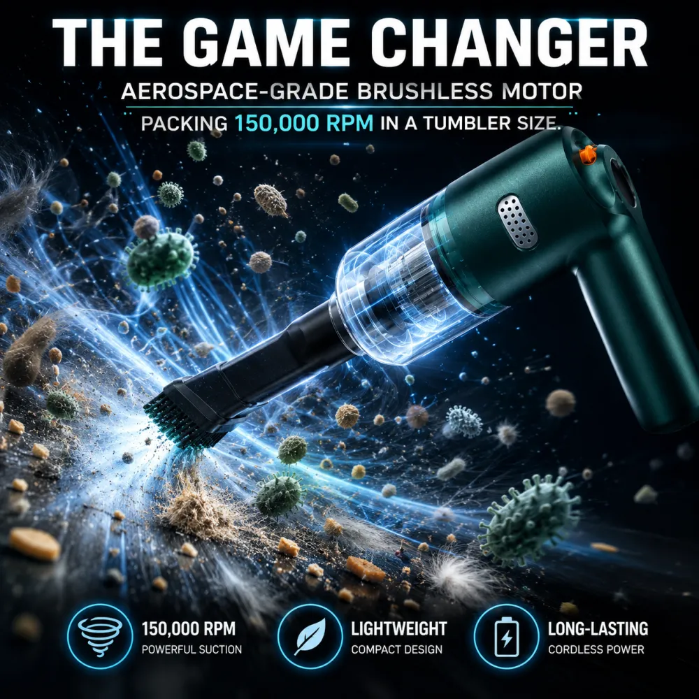Cordless car vacuum cleaner -10000Pa suction, lightweight, long battery life!