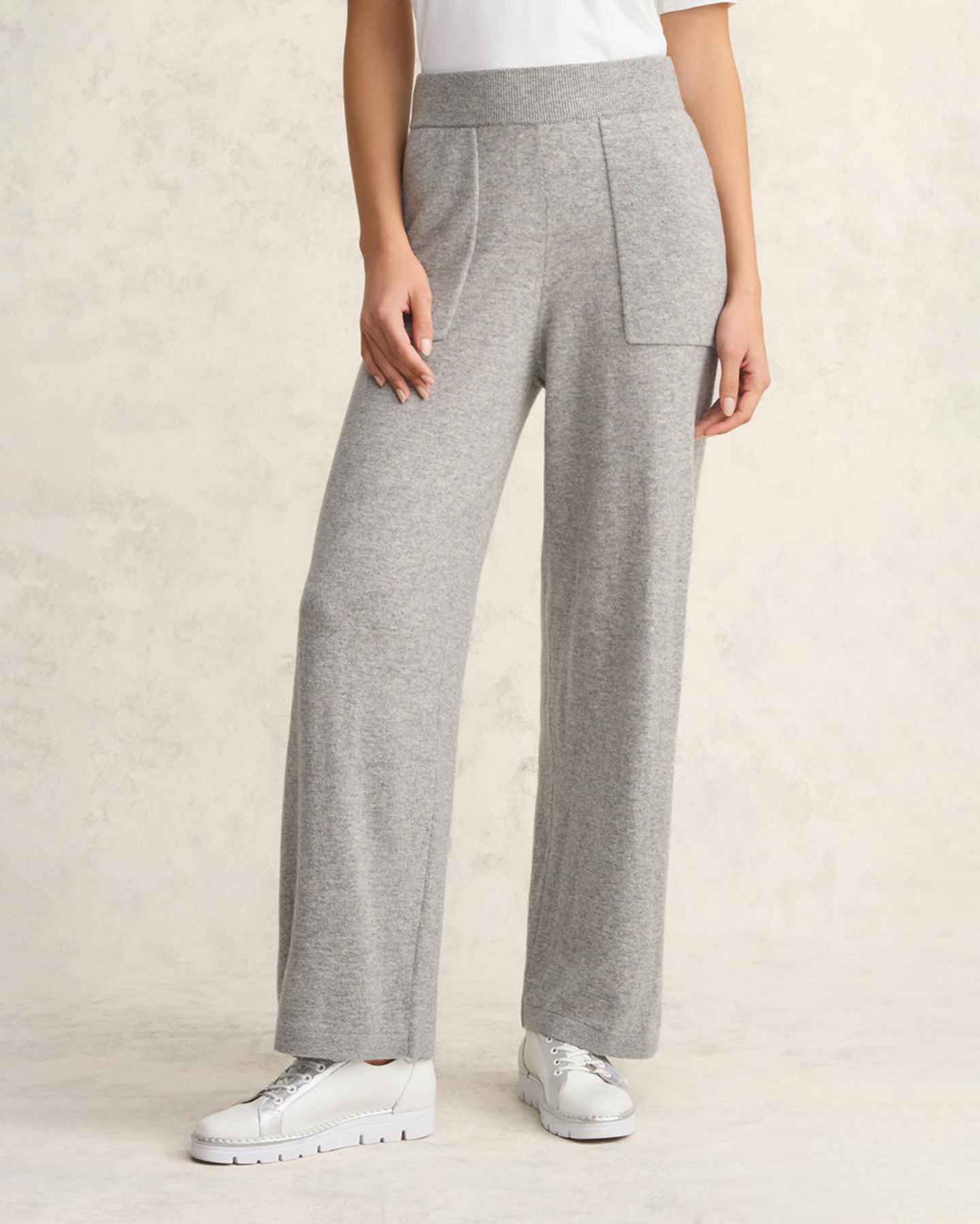 Elastic Waist Wide Leg Knit Pants