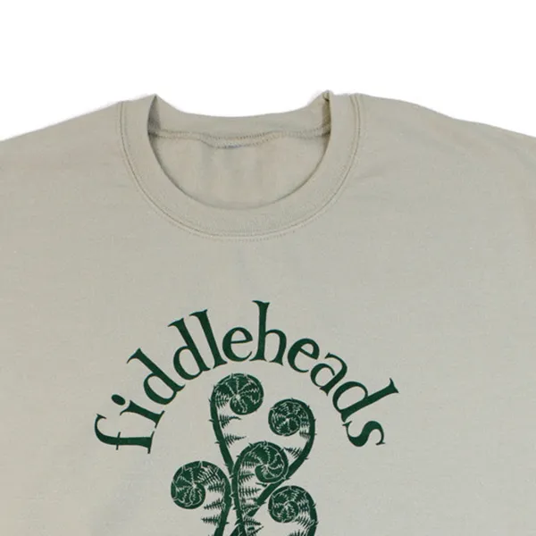 Plant Leaf Printed Round Neck Long Sleeved T-Shirt