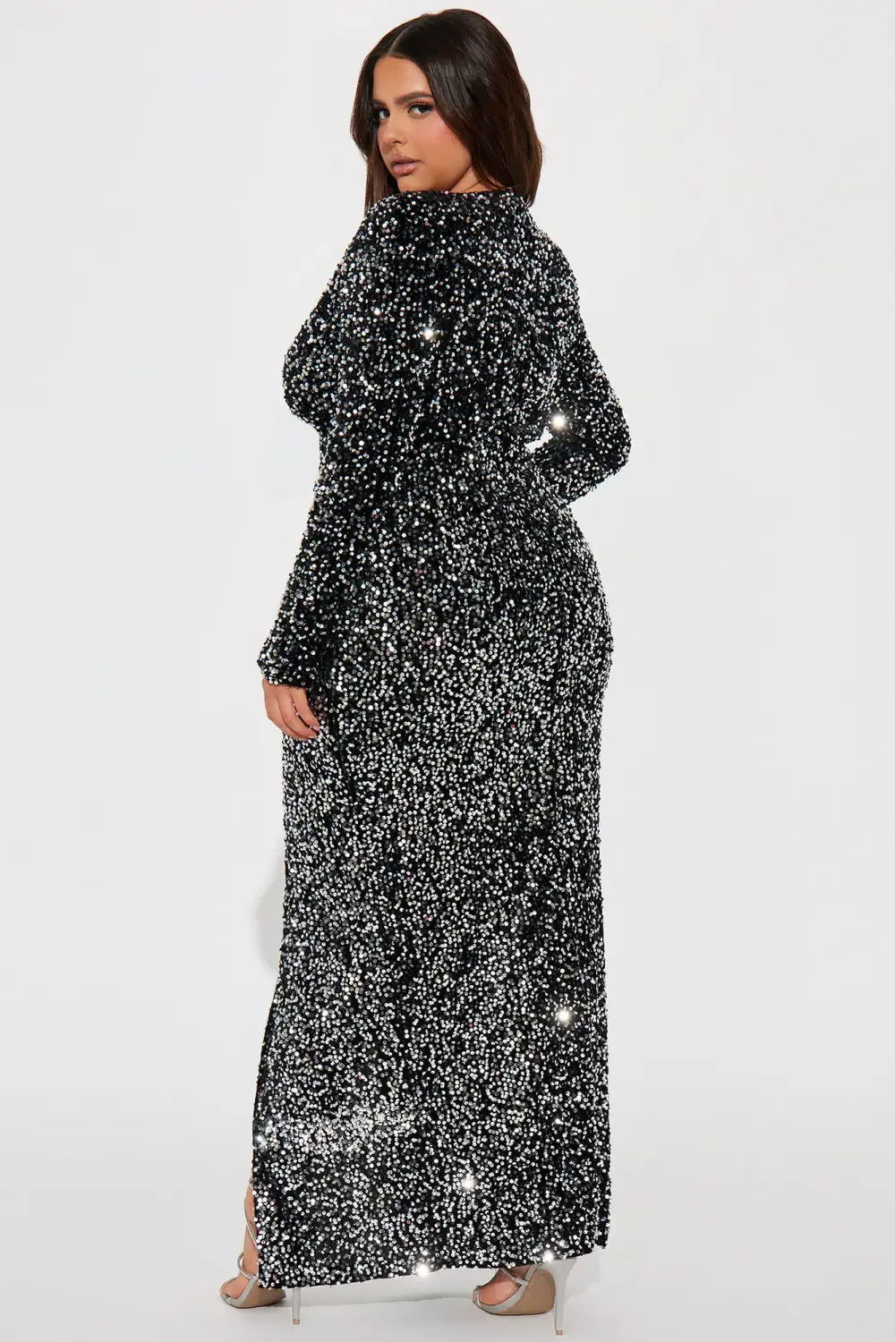 Destined For Glam Maxi Dress - Black/Silver