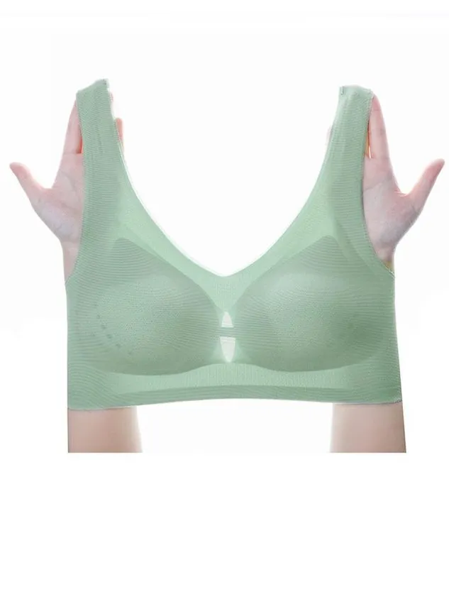 Women Comfortable Simple High Elasticity Ventilation Hole No Trace  Bra & Bralette