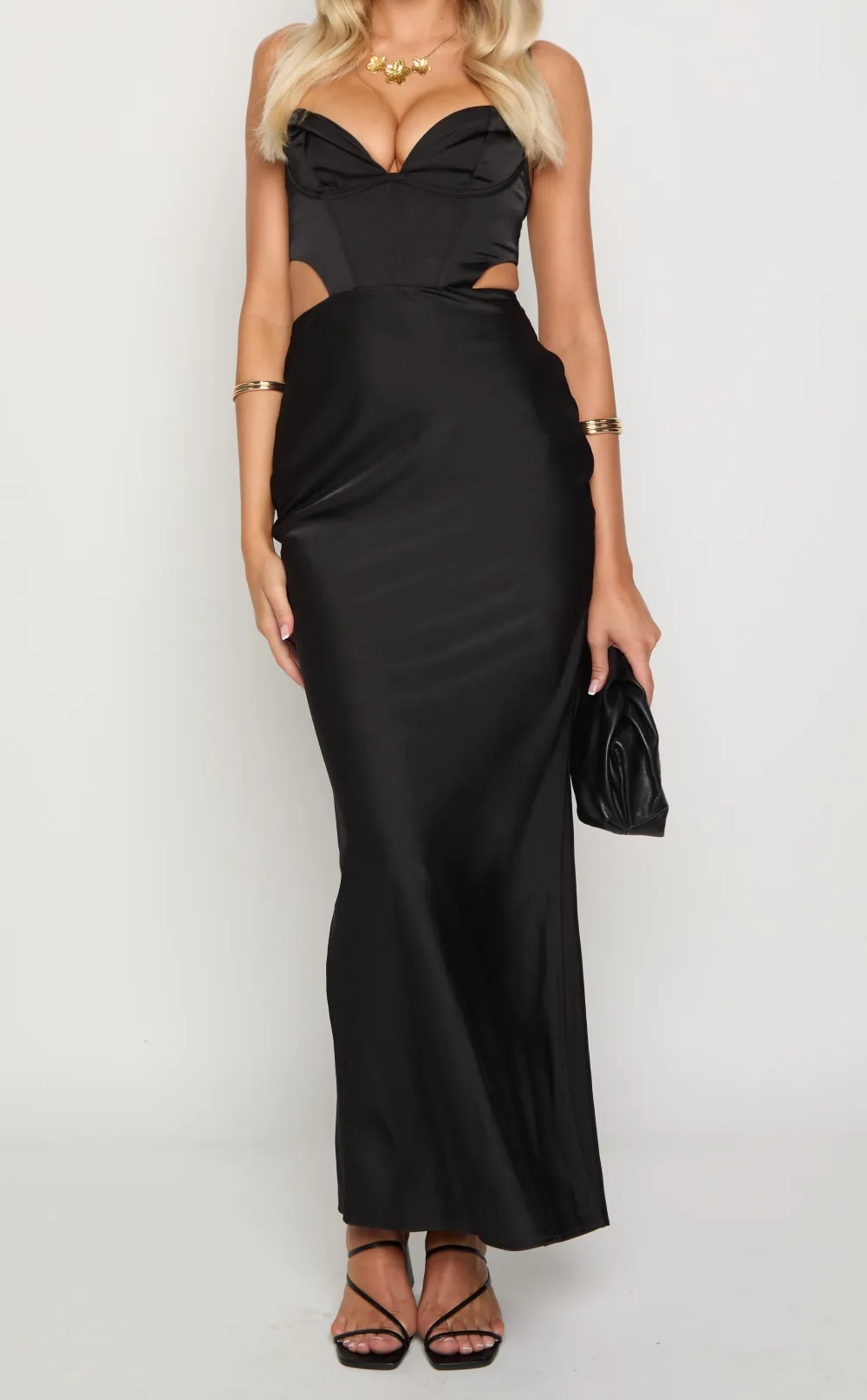 Satin Corset Formal Maxi Dress