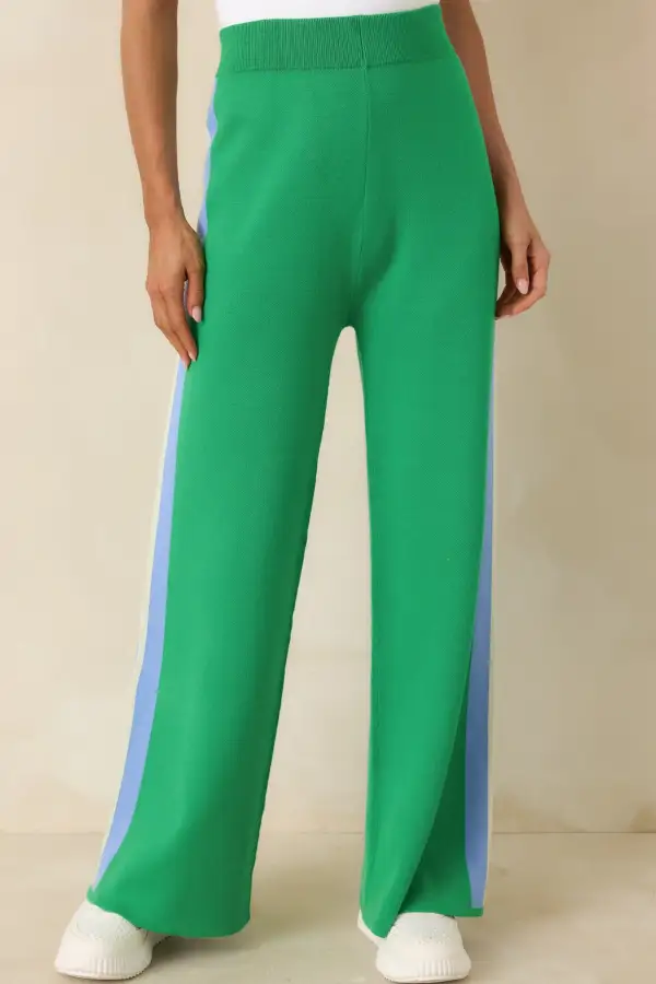 Multicolor Knit Stripe Wide Leg Pants