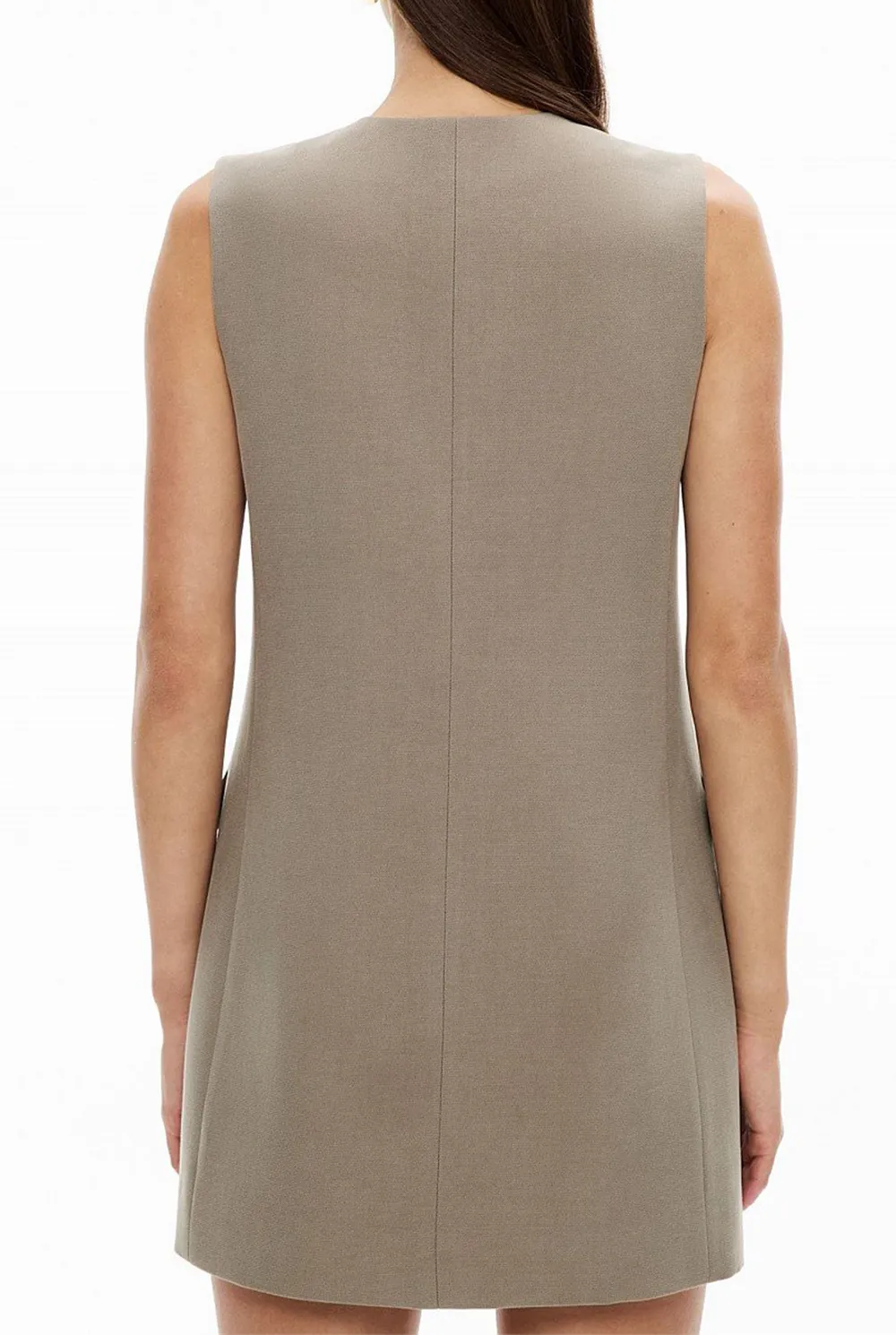 V-Neck Dress With Two Patch Pockets