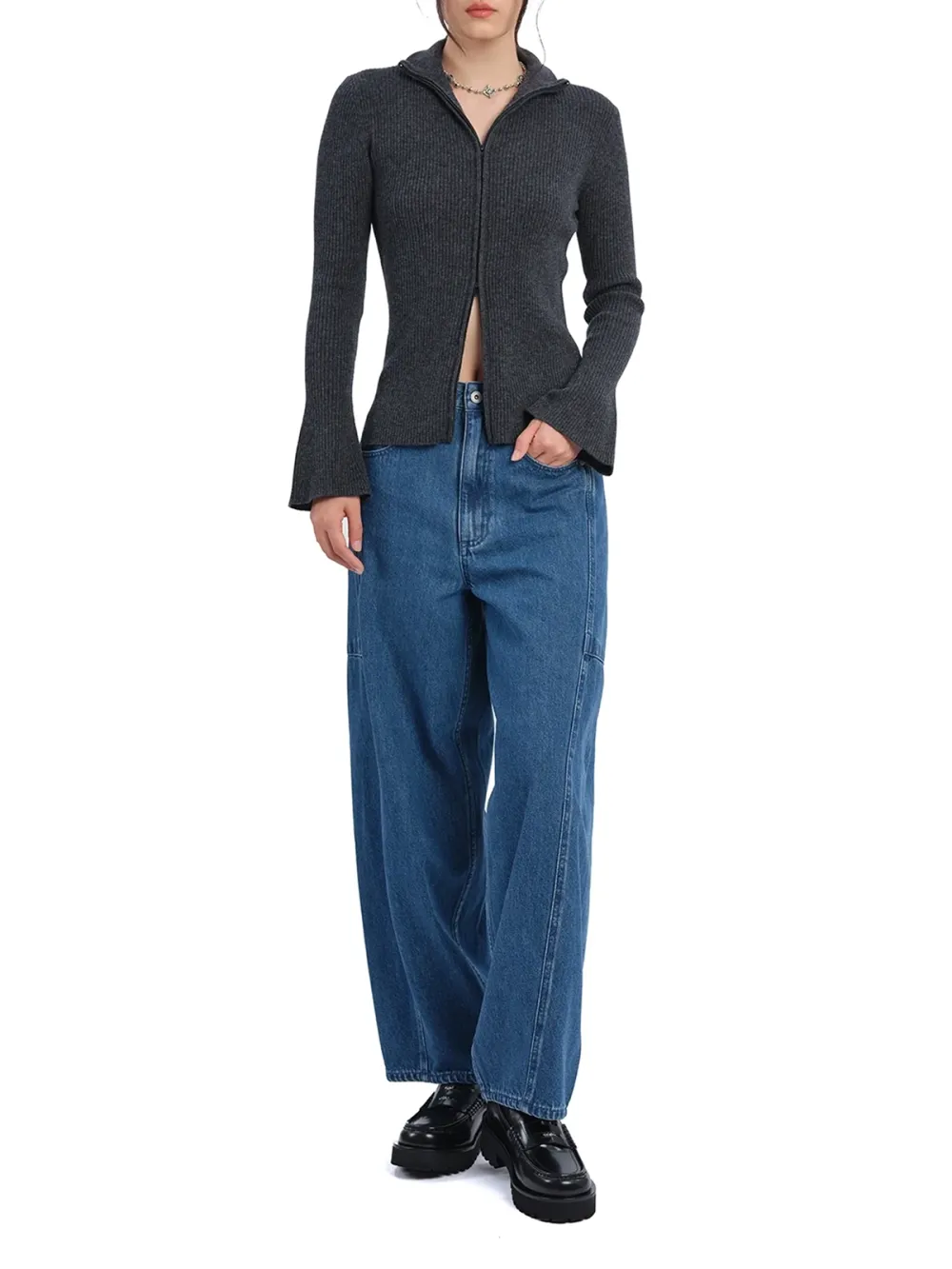 Slim - Fit Zip - Up Knit Cardigan