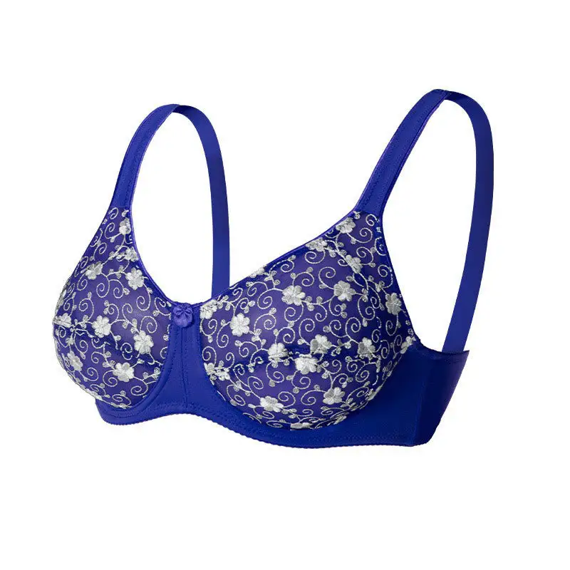 Flower Embroidery Full Coverage Bra