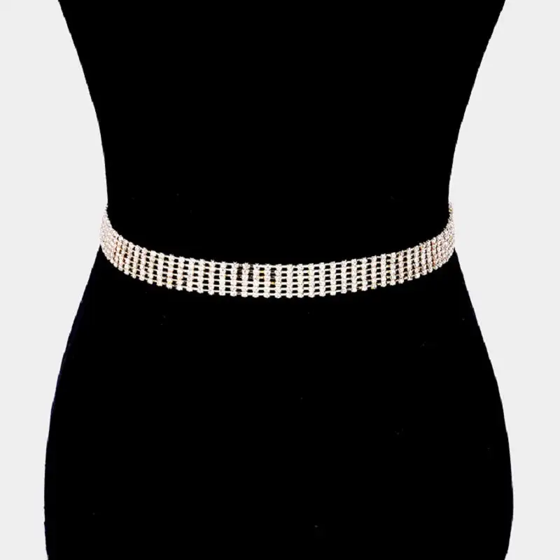 Modern Crystal Multirow Waist Belt