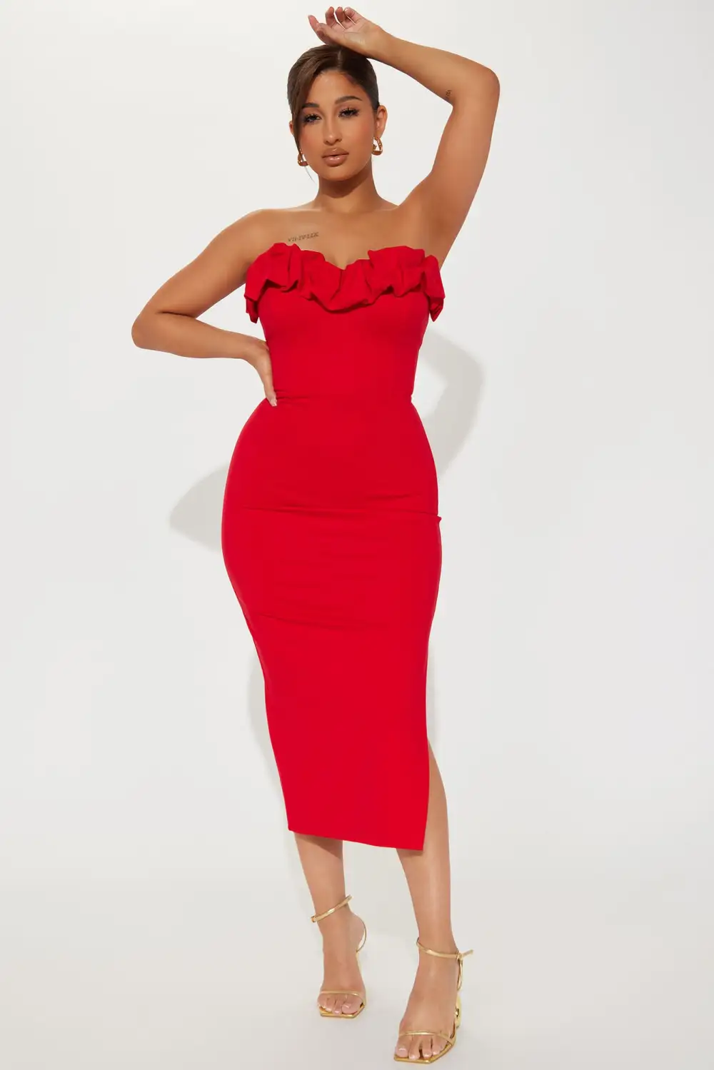 Karla Midi Dress - Red