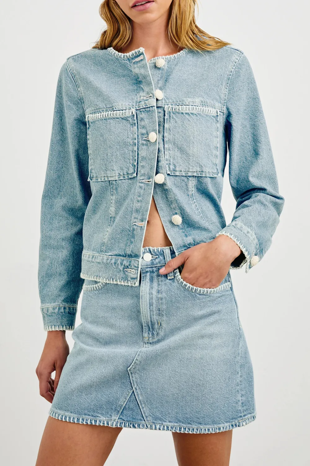 Pure Cotton Denim Raglan Short Jacket