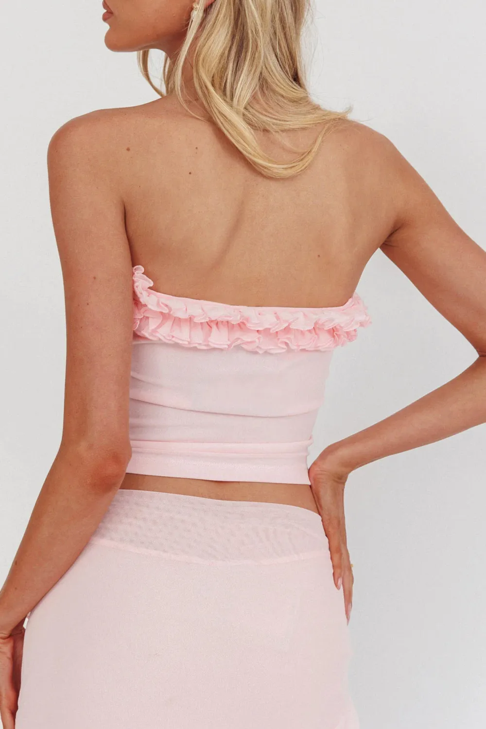 Creative Short Pleated Ruffle Top
