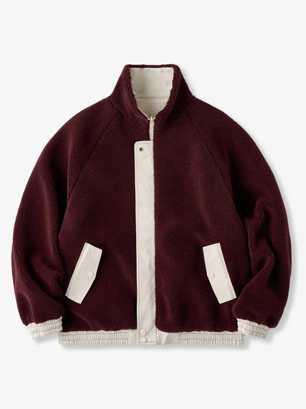 Men'S Fleece Lined Stand Collar Harrington Jacket