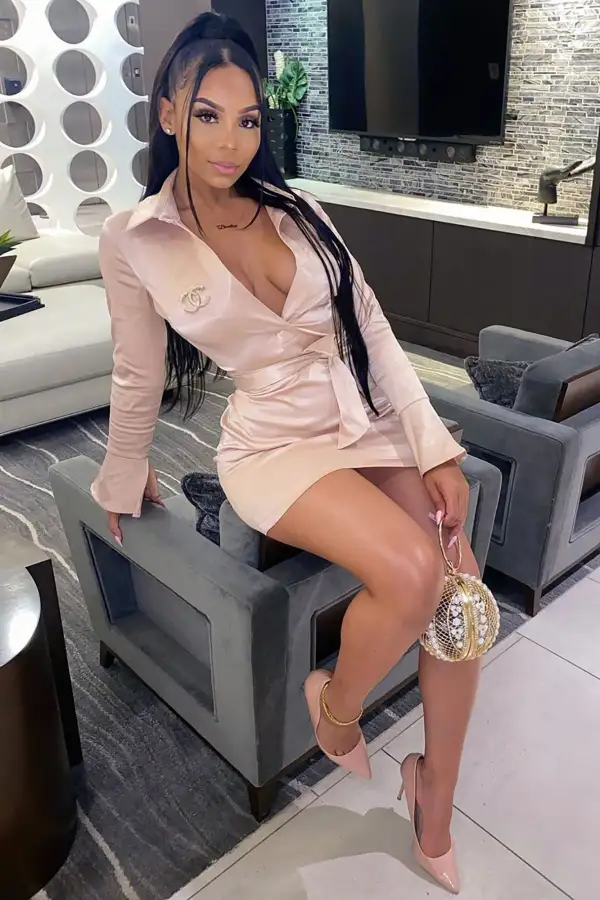 Step Up Satin Mini Dress - Pink