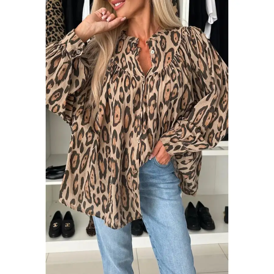 Cozy Leopard Button Up Button Up Shirt