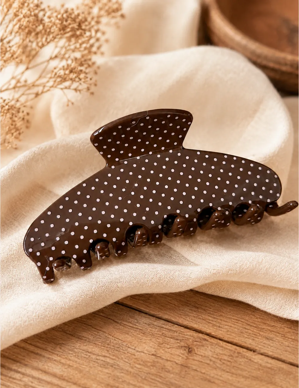 Polka Dot Banana Hair Clip