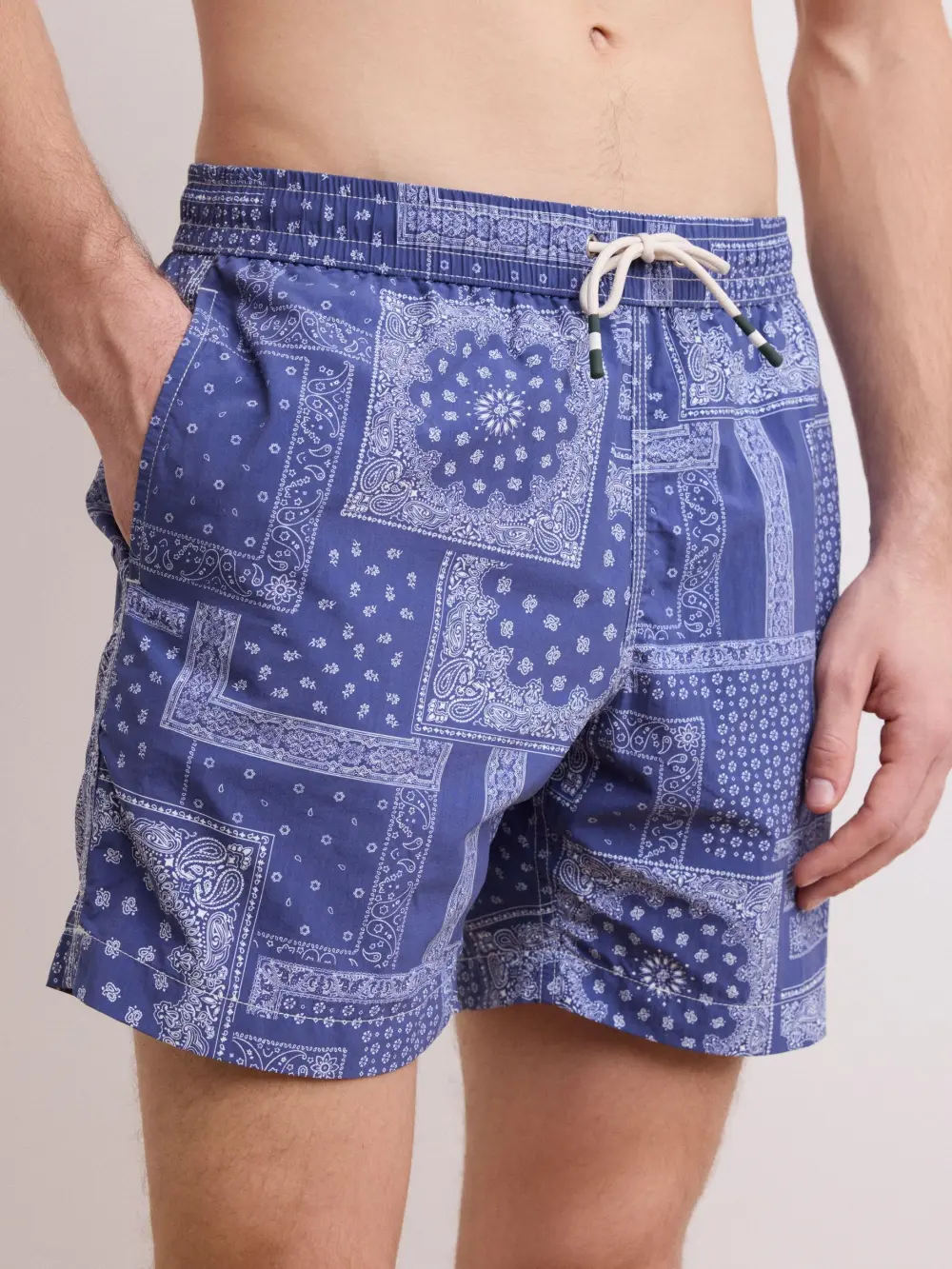 Loose Casual Comfortable Breathable Indigo Blue Swim Trunks