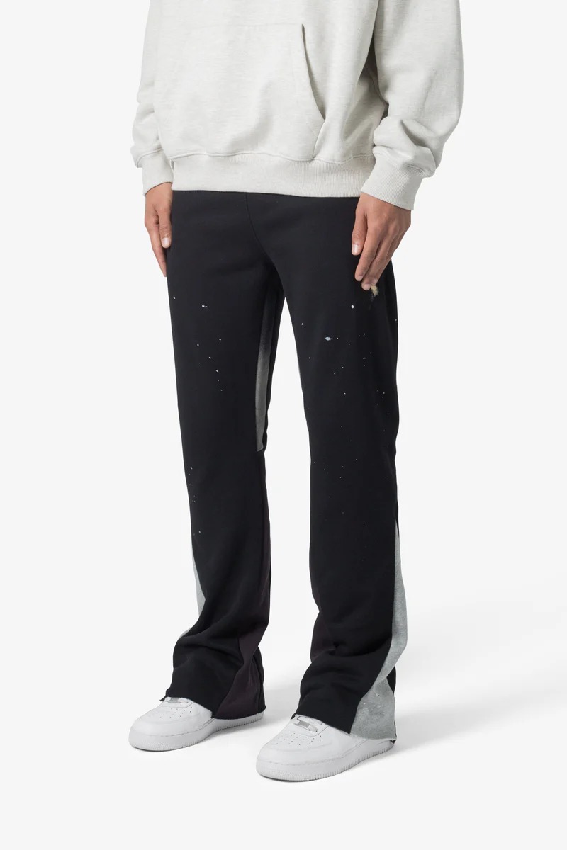 CONTRAST BOOTCUT SWEATPANTS