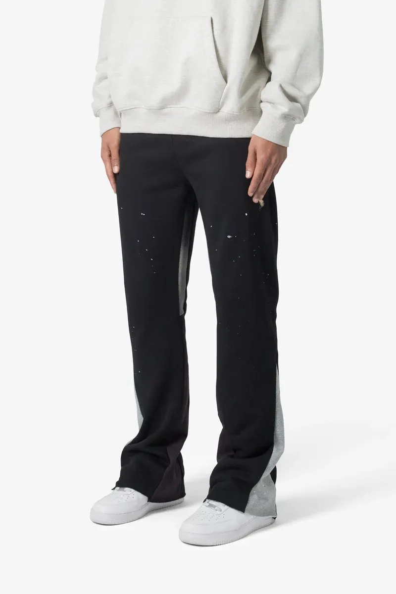 BLACK WITH GREY SPLATTER SWEATPANTS