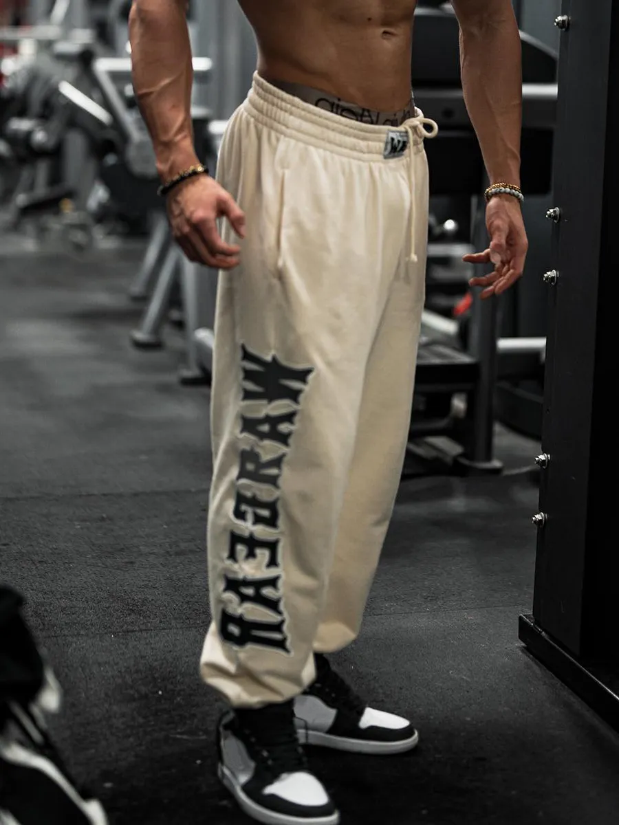 Casual contrasting letter print jogging pants