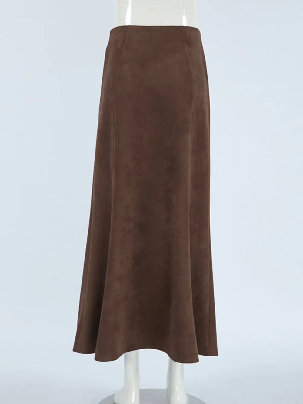 Structured Suede Midi Skirt