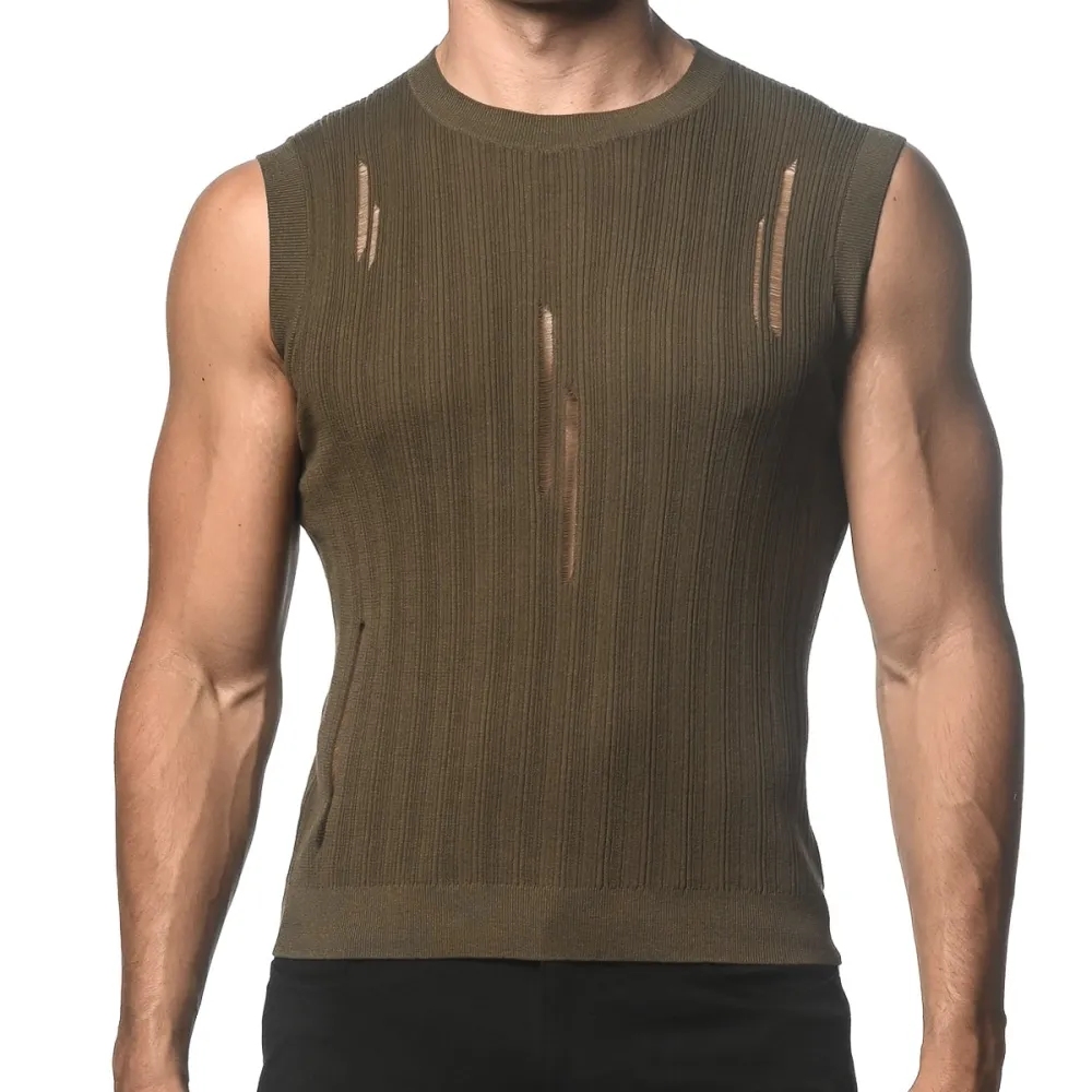 Tonal Textured Knit Tank Top
