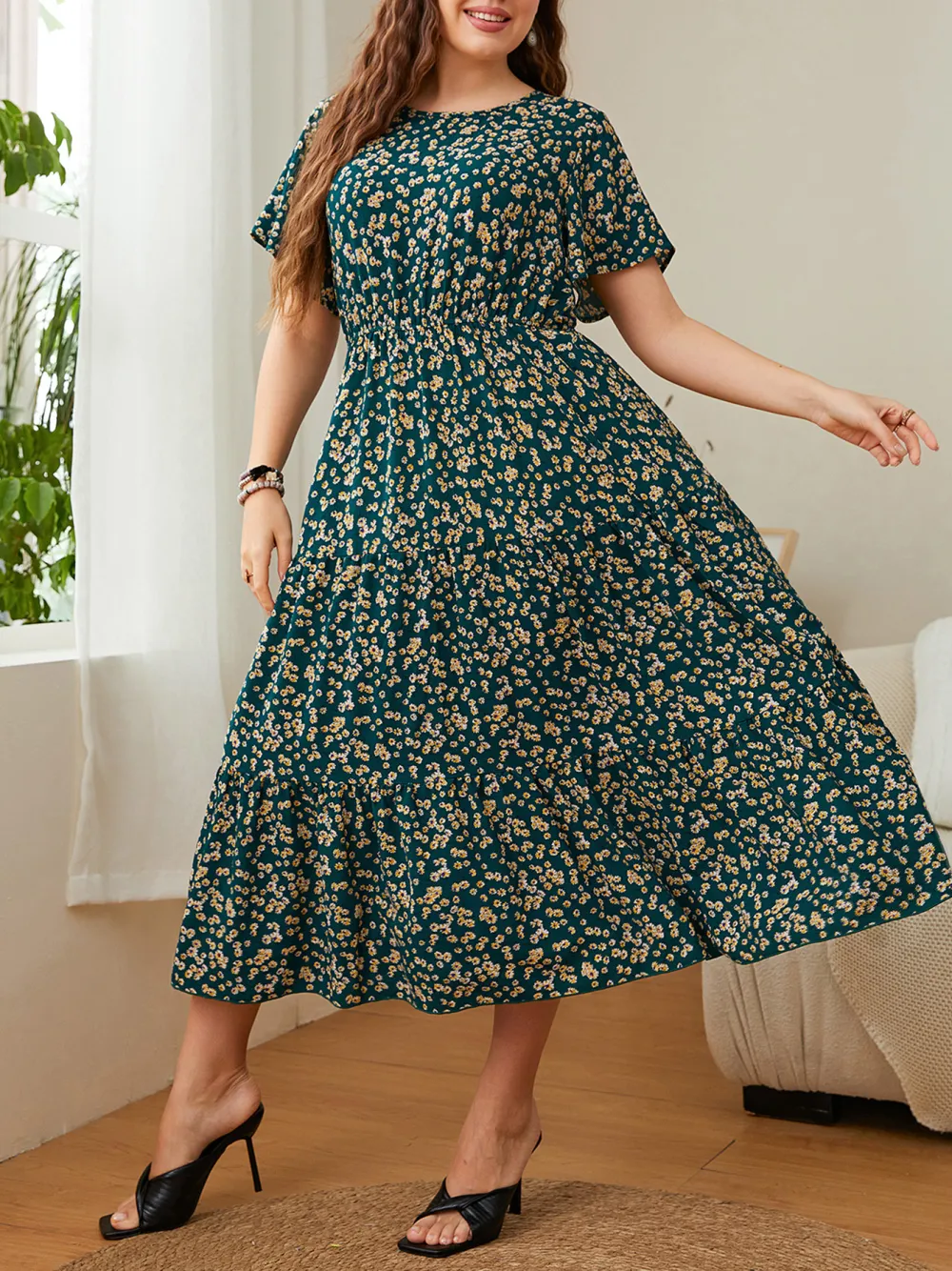 Plus Size Women Printed Dress