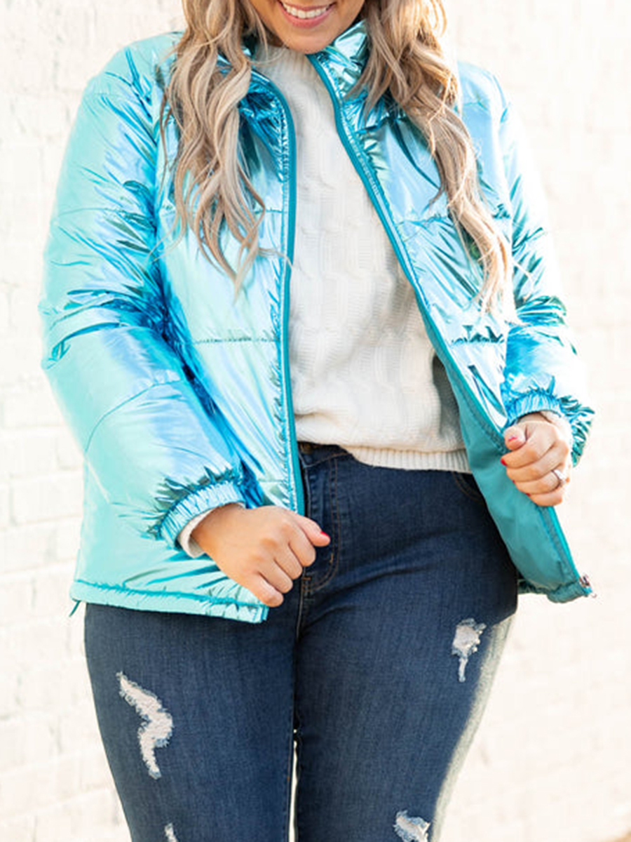 Bright blue down jacket jacket jacket