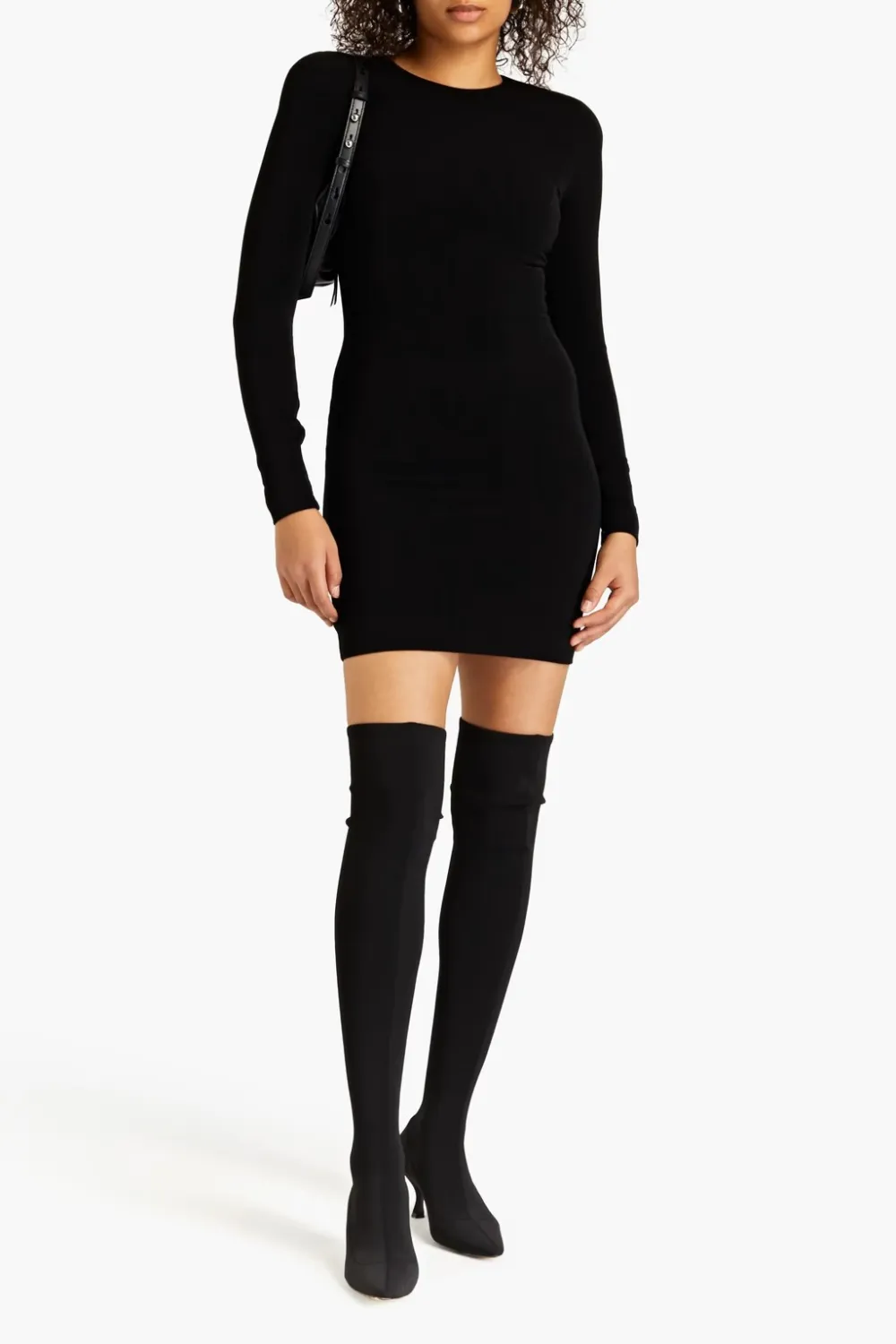 Black knit dress