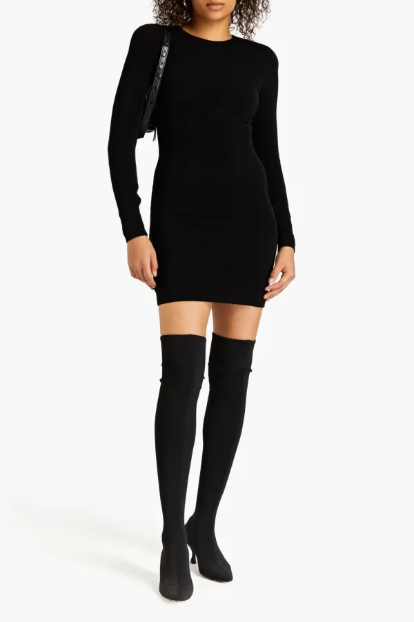 Black knit dress