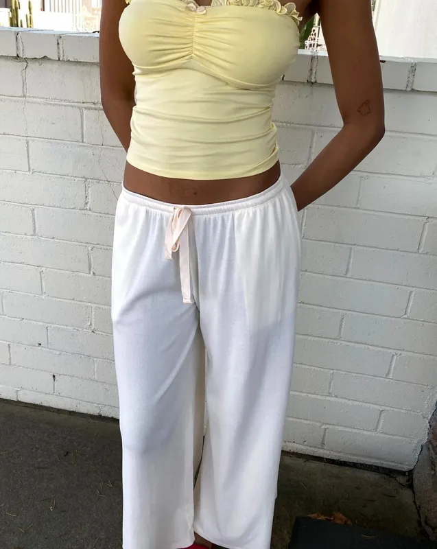 Ribbed Super Wide-Leg Pants