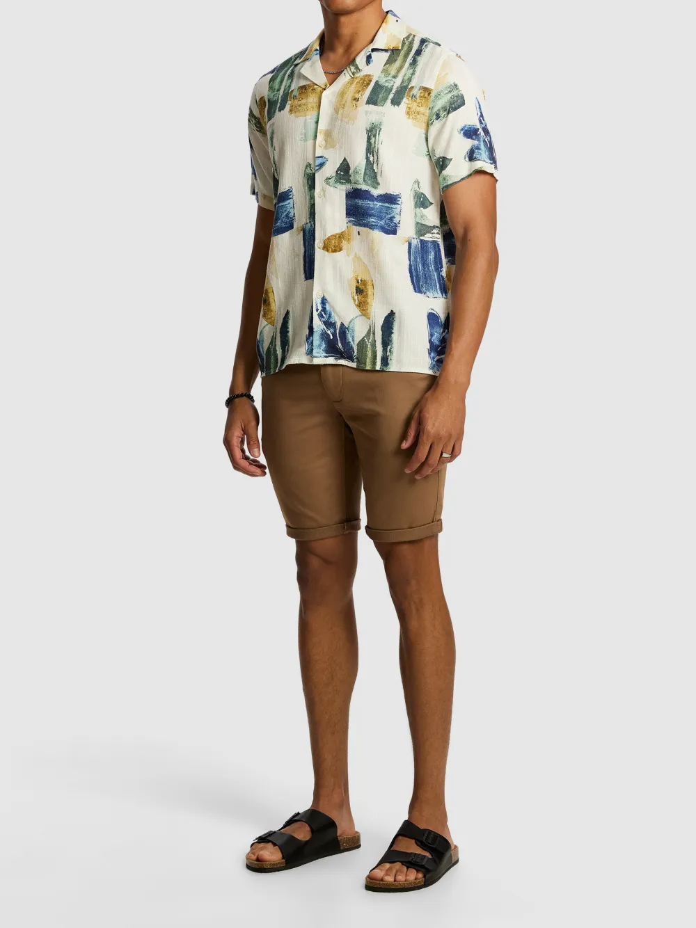 Multicolor Abstract Print Short Sleeve Shirt