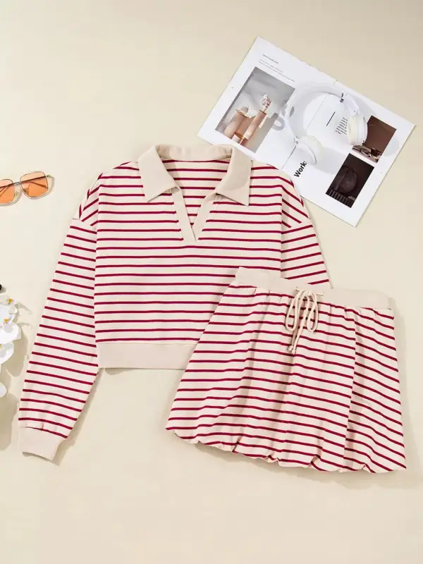 Collared Cropped Coordinated Set