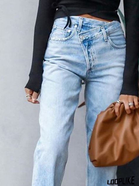 Blue Denim Casual Shift Jeans