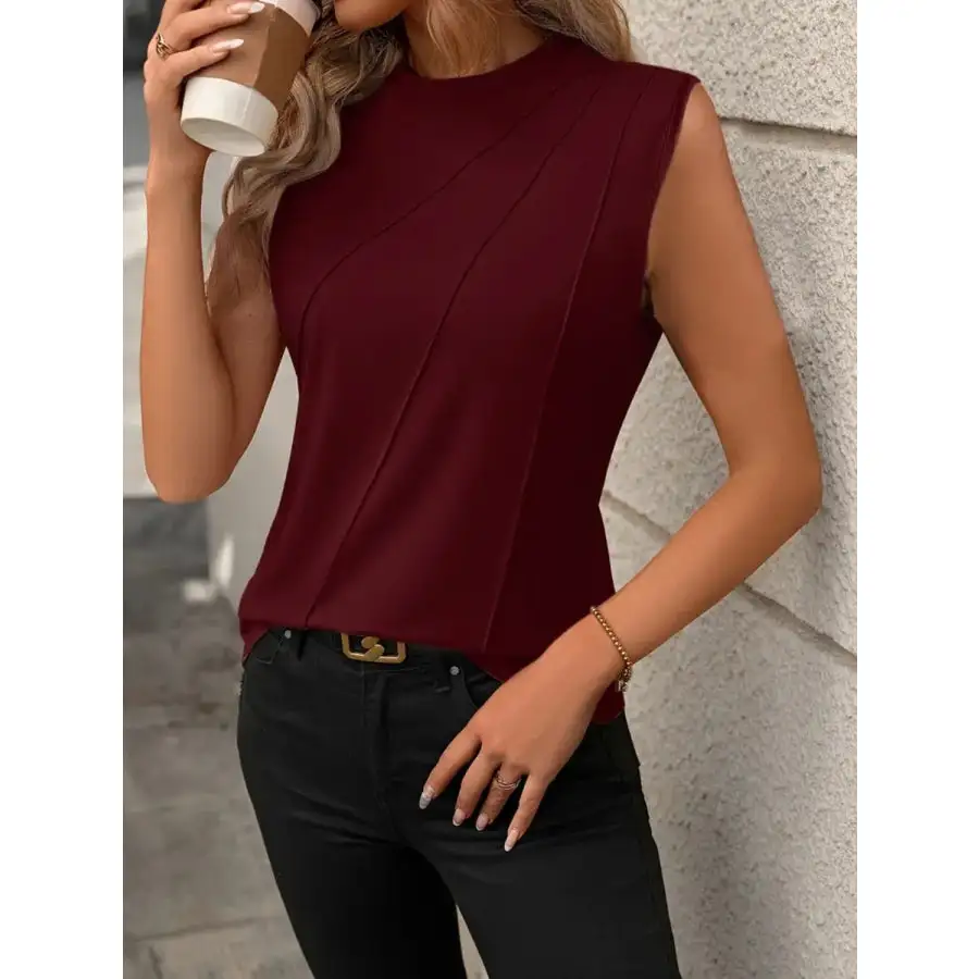 Round Neck Sleeveless Tank Top