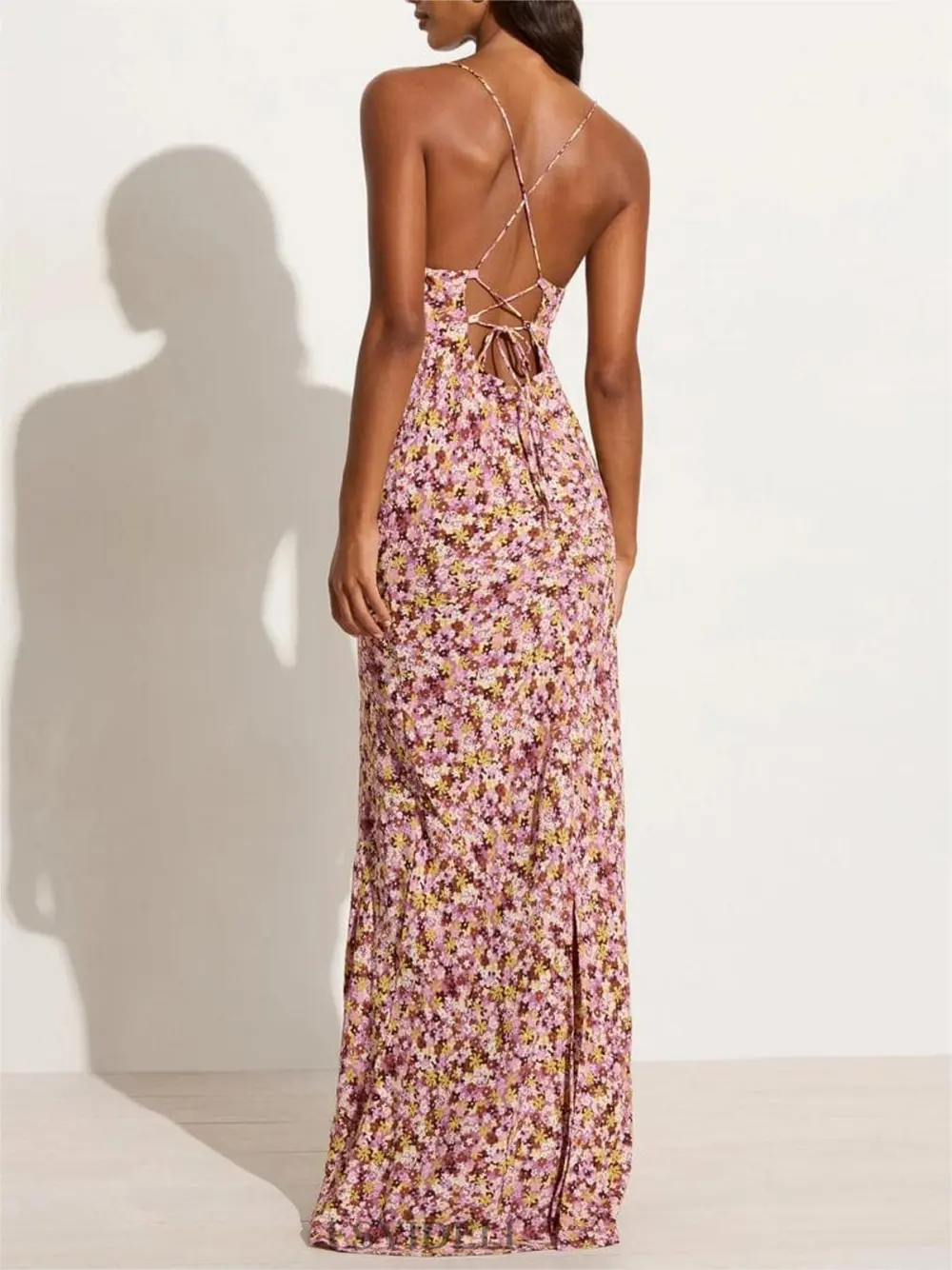 Sexy Printed Backless Dress