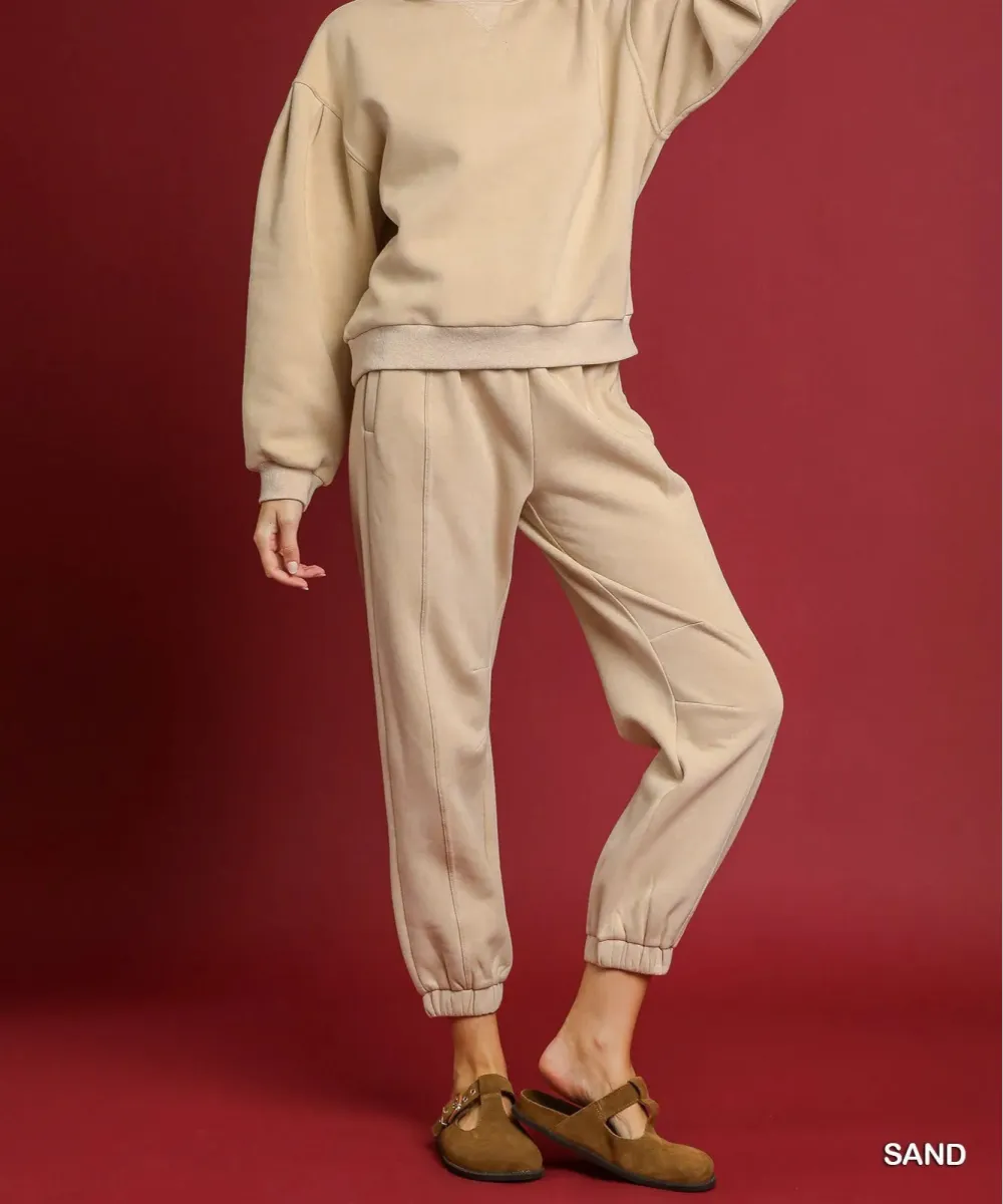 Fleece Jogger Pants With Drawstring
