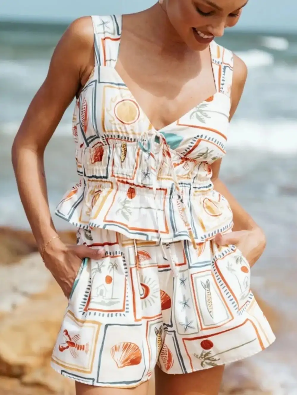 Smocked Printed Set