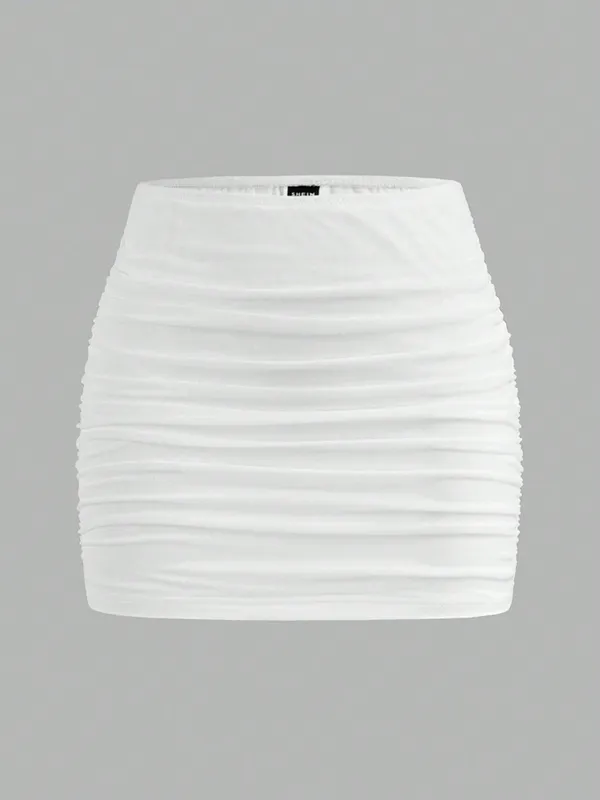 Women's Ruched Skinny Mini Skirt