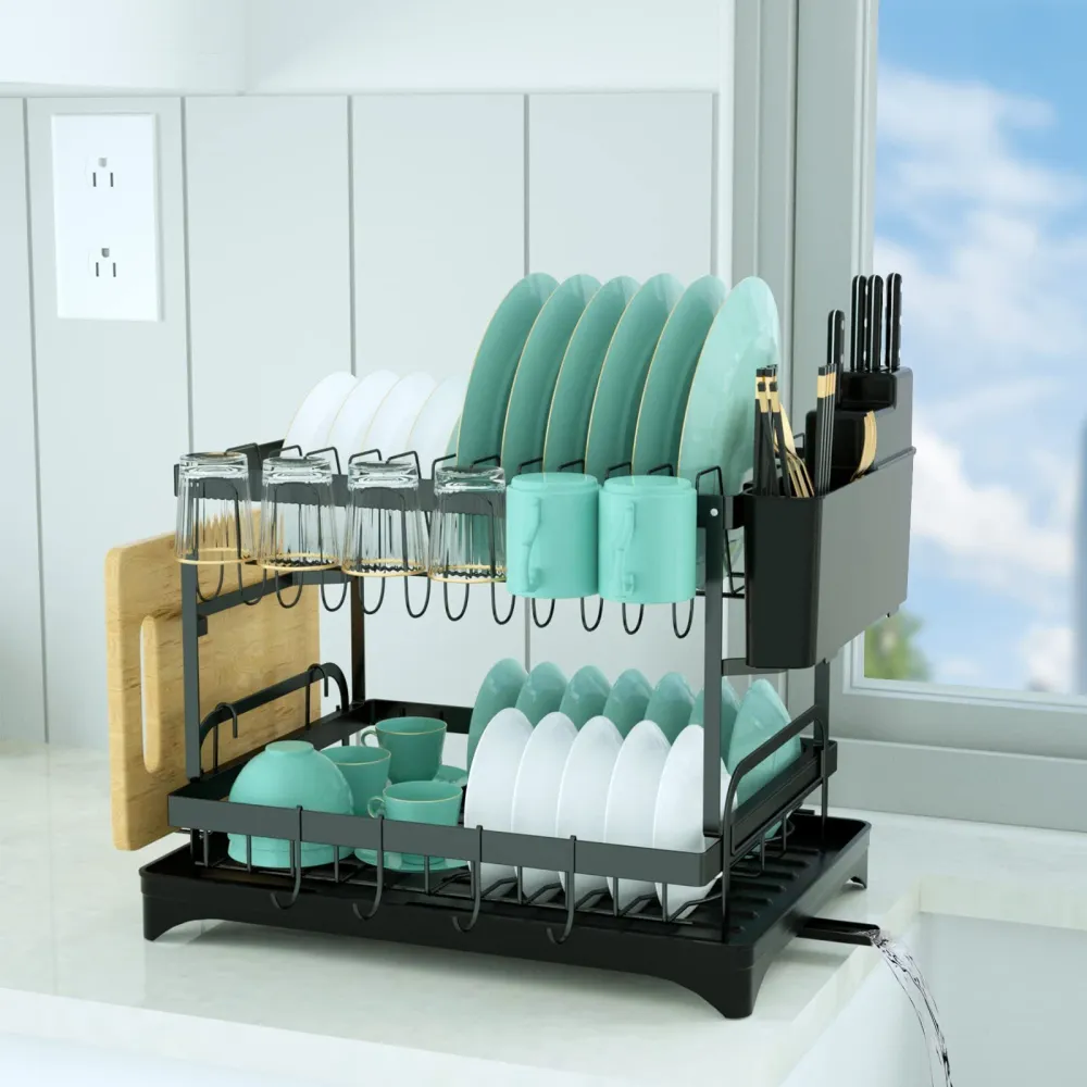 Dish Drying Rack with Drain Tray