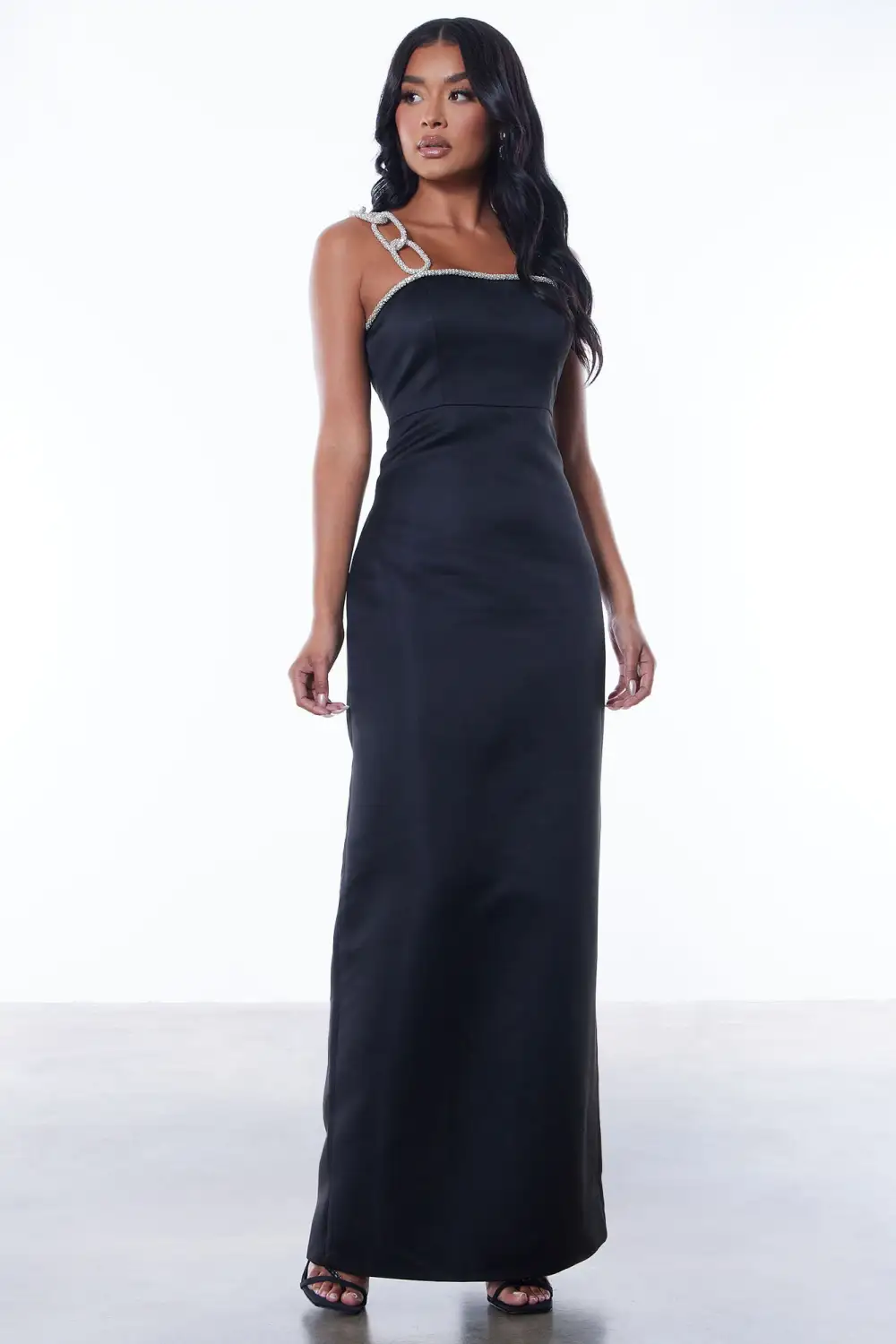 Valerie Embellished Maxi Dress - Black