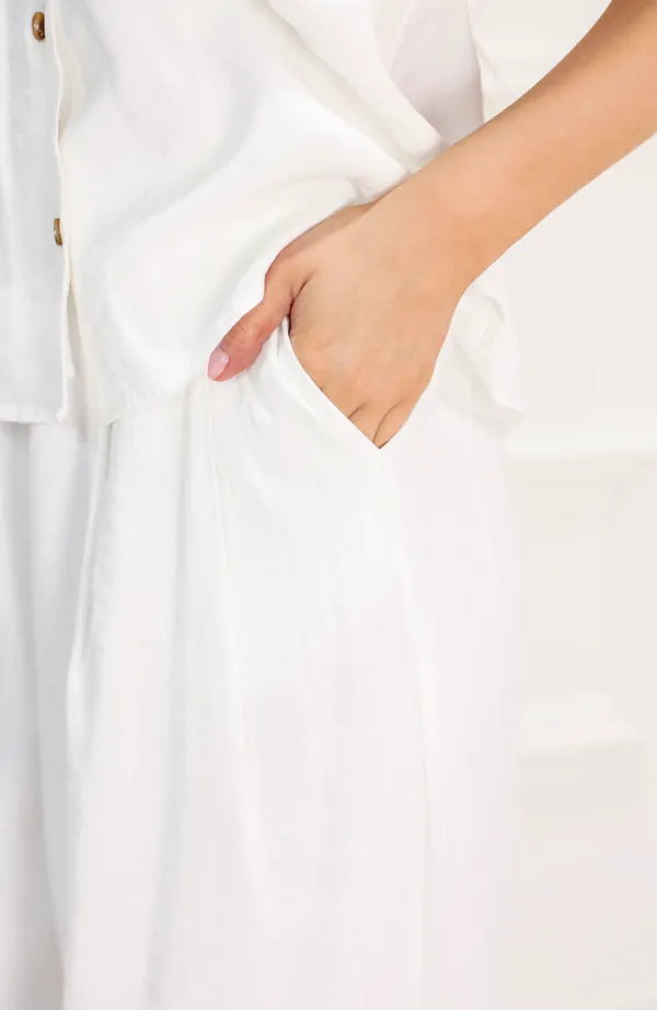 Gathered Halter Button Front Pants Set