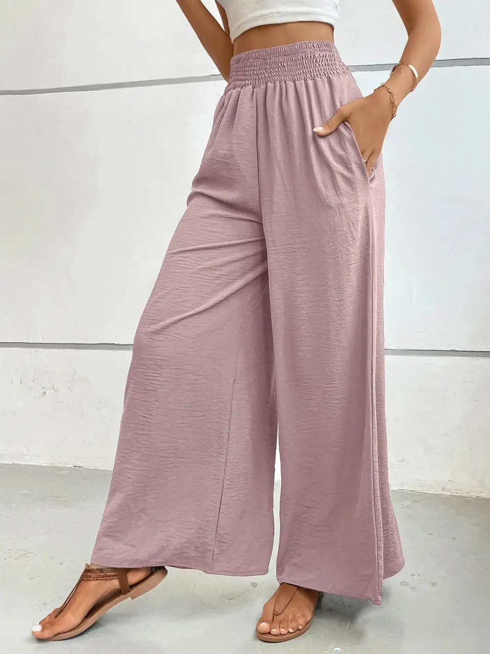 Soft High Waist Wide Leg Pants