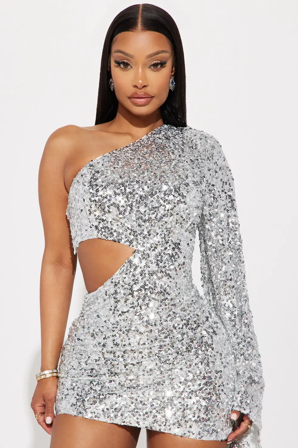 Leilani Sequin Mini Dress - Silver