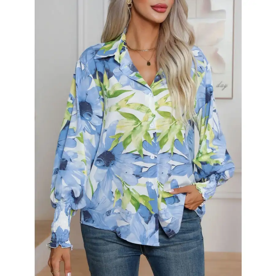 Lightweight Button Up Print Button Up Shirt