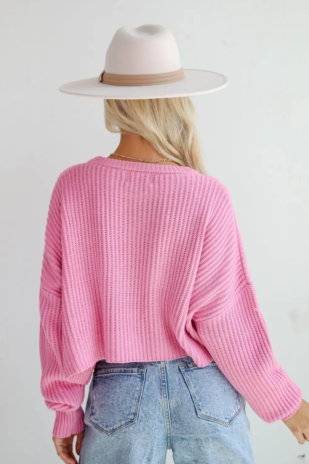 Demure Sweetheart Pink Sweater