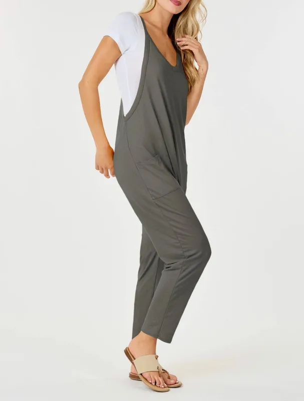 Olive Sleeveless Jumpsuit