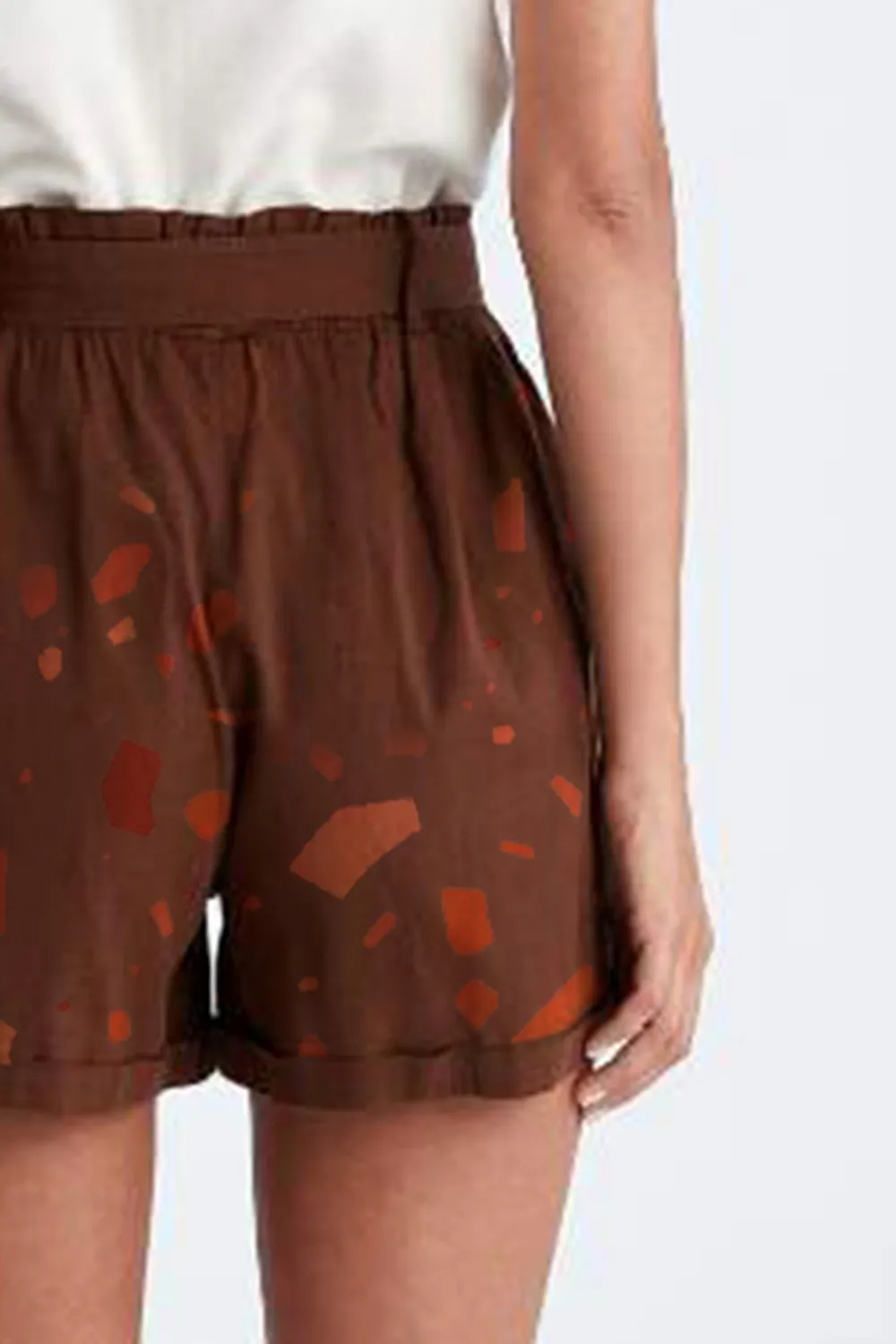 Relax Fit Paperbag Waist Short Leg Shorts