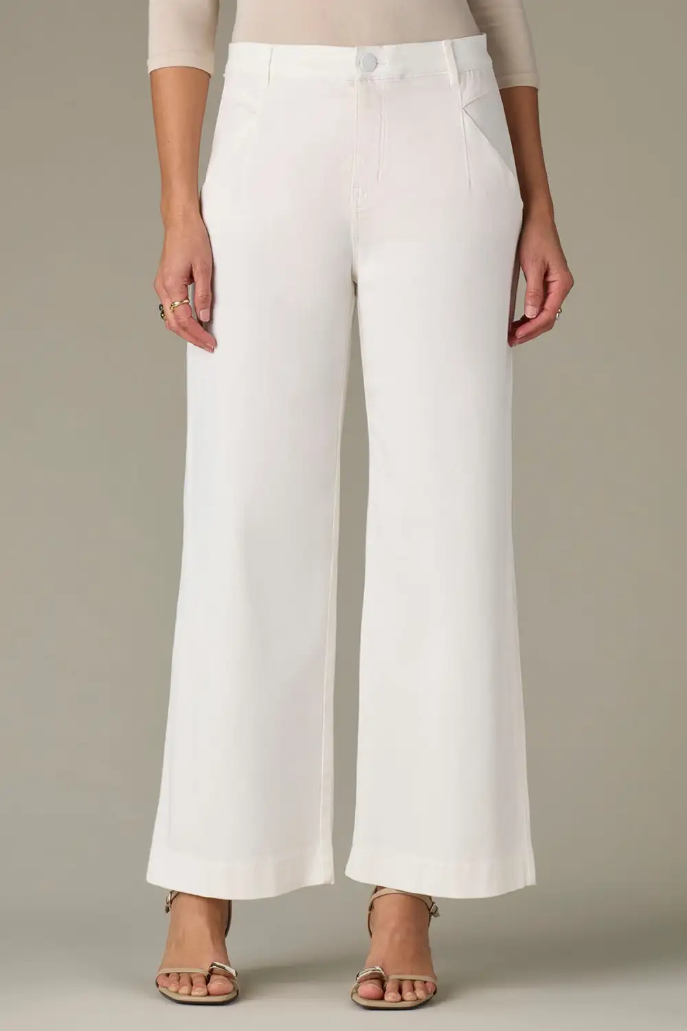 Petite V-Yoke Wide Leg Pants