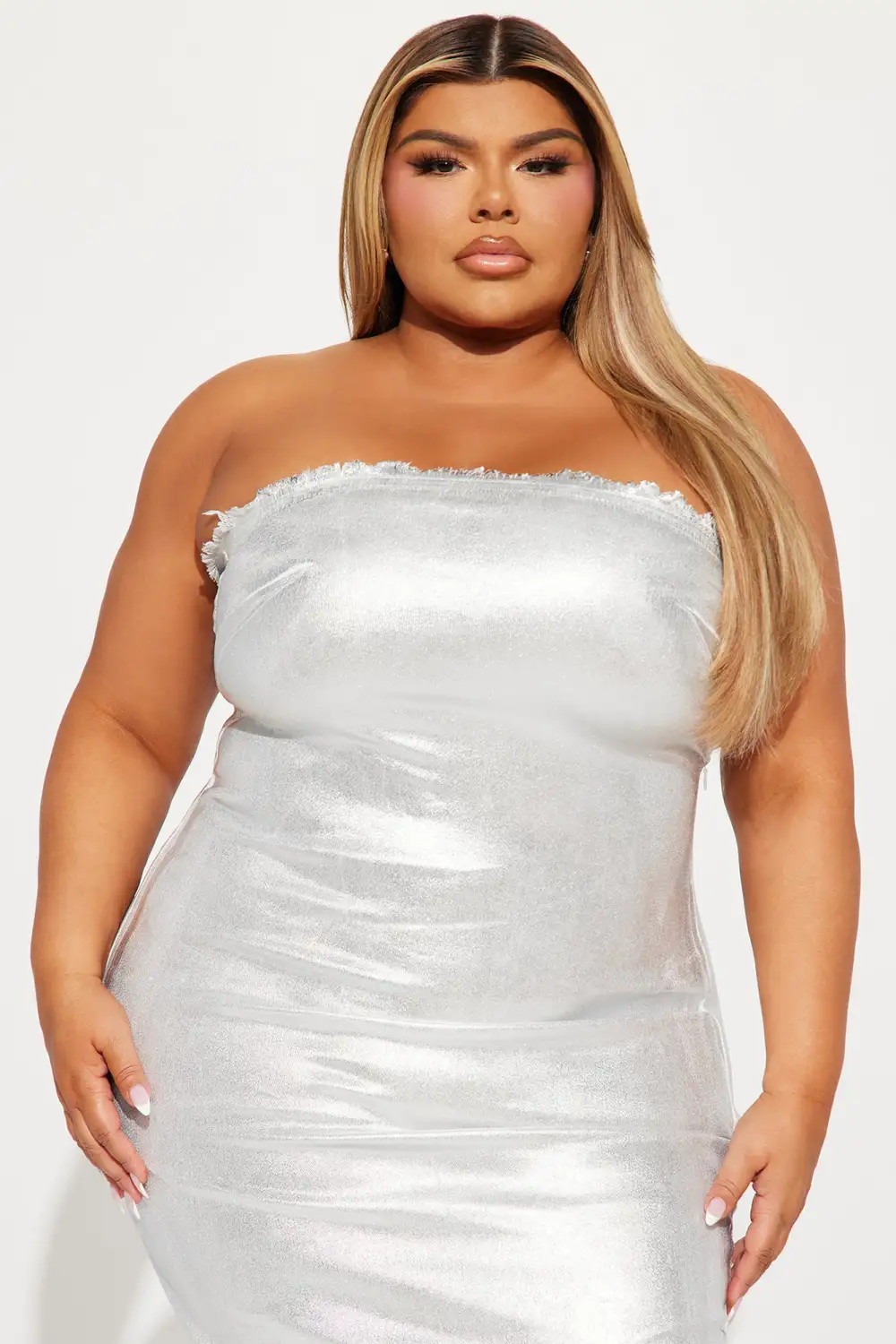 Aubrey Metallic Maxi Dress - Silver