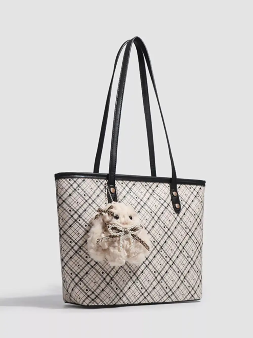 Plaid Plush Tote Bag