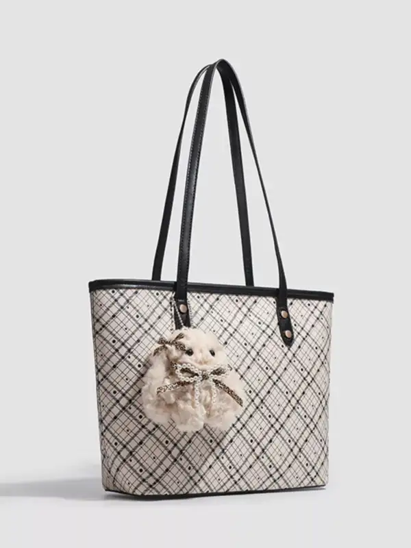 Plaid Plush Tote Bag